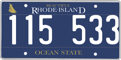 RI license plate 115533
