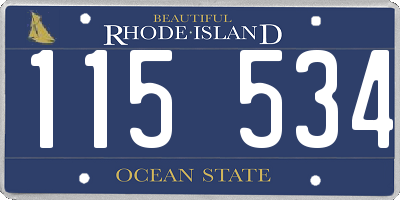 RI license plate 115534