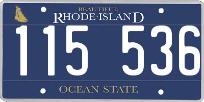 RI license plate 115536