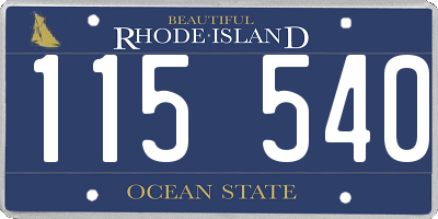 RI license plate 115540