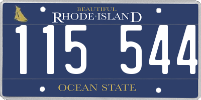 RI license plate 115544