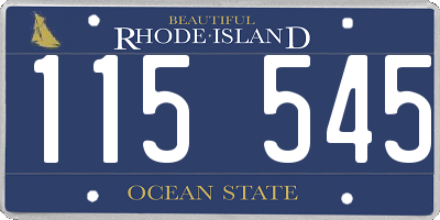 RI license plate 115545