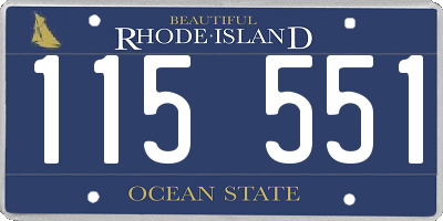 RI license plate 115551