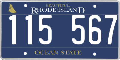 RI license plate 115567