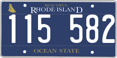 RI license plate 115582