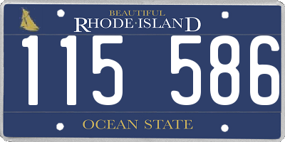 RI license plate 115586