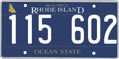 RI license plate 115602