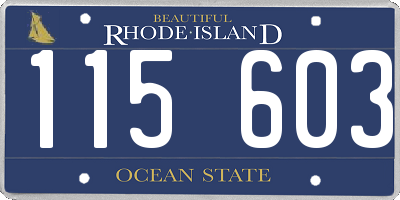 RI license plate 115603