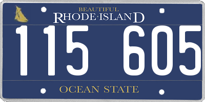 RI license plate 115605