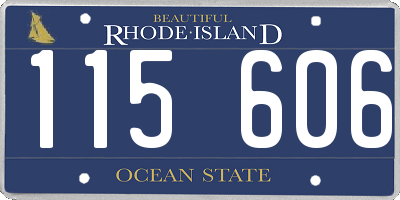 RI license plate 115606