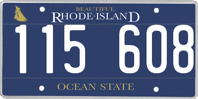 RI license plate 115608