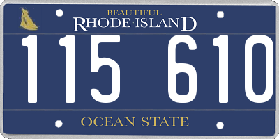 RI license plate 115610