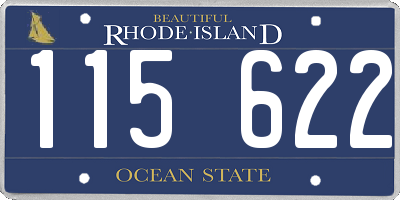 RI license plate 115622
