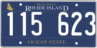 RI license plate 115623