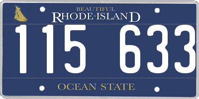 RI license plate 115633
