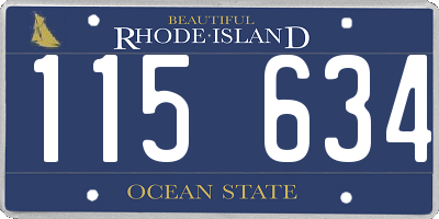RI license plate 115634