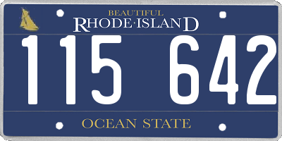 RI license plate 115642