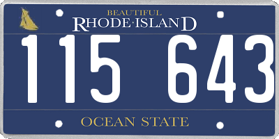 RI license plate 115643