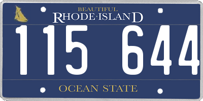 RI license plate 115644