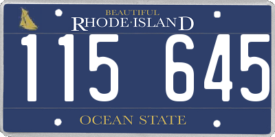 RI license plate 115645