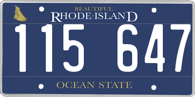 RI license plate 115647