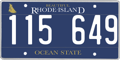 RI license plate 115649