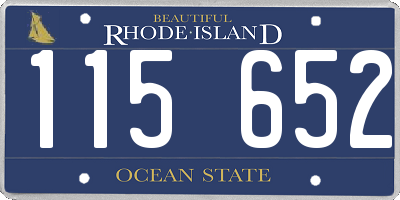 RI license plate 115652