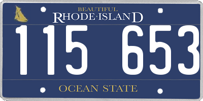 RI license plate 115653