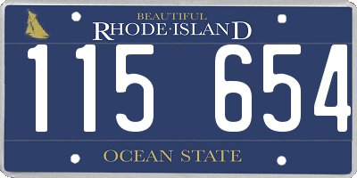 RI license plate 115654
