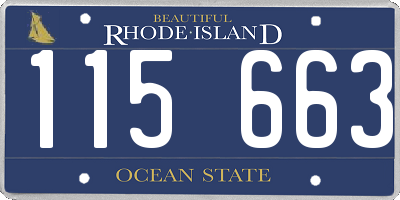 RI license plate 115663