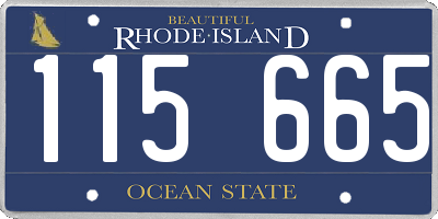 RI license plate 115665