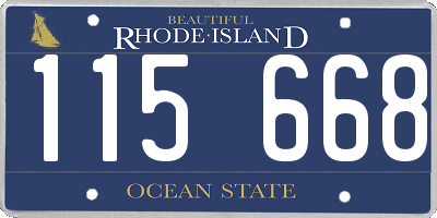 RI license plate 115668