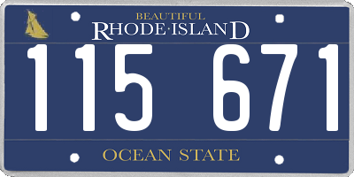 RI license plate 115671