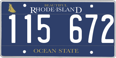 RI license plate 115672