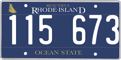 RI license plate 115673