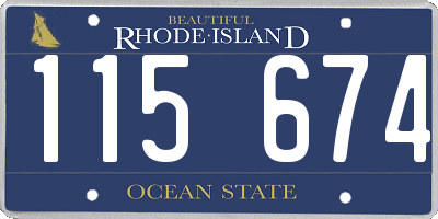 RI license plate 115674
