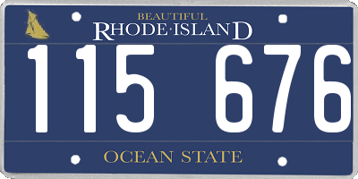 RI license plate 115676