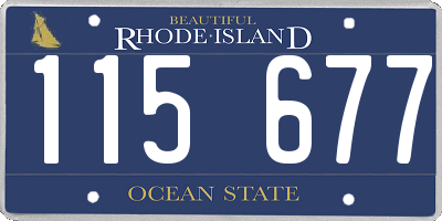 RI license plate 115677