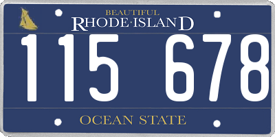 RI license plate 115678