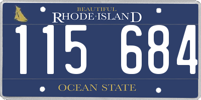 RI license plate 115684