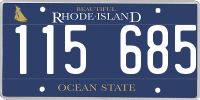 RI license plate 115685