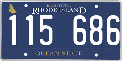 RI license plate 115686