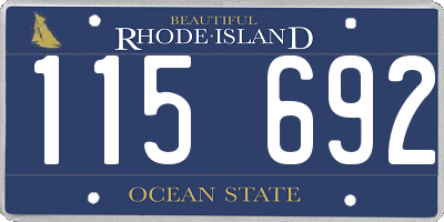 RI license plate 115692