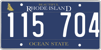 RI license plate 115704