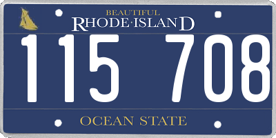 RI license plate 115708