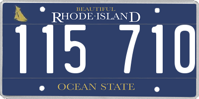 RI license plate 115710
