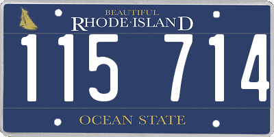 RI license plate 115714