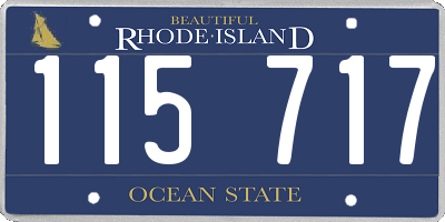 RI license plate 115717