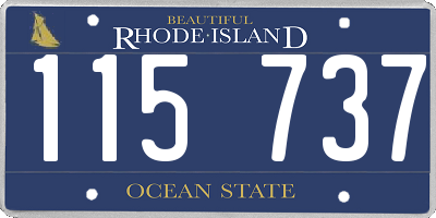 RI license plate 115737