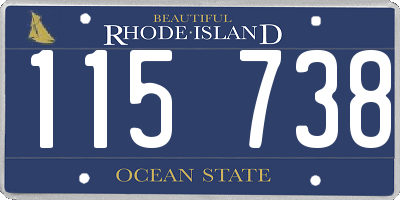 RI license plate 115738